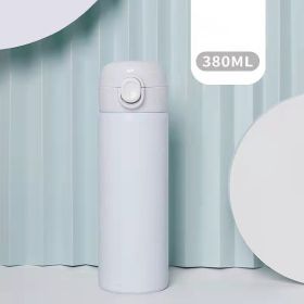 Stainless Steel Insulated Cup Children's Straight Flip Cover Portable (Option: White-380ml)
