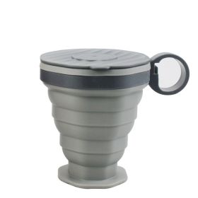 Portable Foldable Travel Silicone Foldable Water Cup (Option: Gray color box packaging-220ml)
