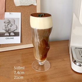 Pangpang Coffee Cup Shaped Glass Cold Drink Juice (Option: Twist Print Cup 510ML)