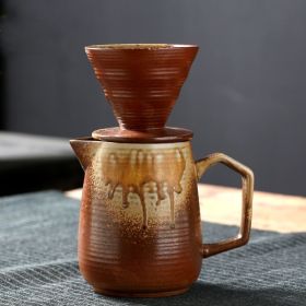 Kiln Change Coffee Funnel Filter Set Separator Ceramic Gilt (Option: Brown set)