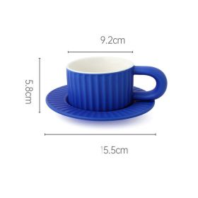 Home Fashion Simple Solid Color Ceramic Mug Set (Color: Blue)