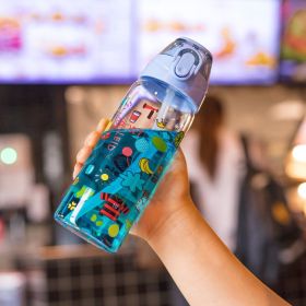 Outdoor Sports Car Portable Scale Transparent Glass Tea Cup (Color: Blue)