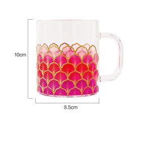 Creative Personality Glass Heat-resistant Fish Scale Shape Mug (Option: Sakura Color)