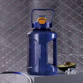 Large Capacity Straw Cup Gradient Plastic Water Bottle (Option: Transparent blue-1.6L)