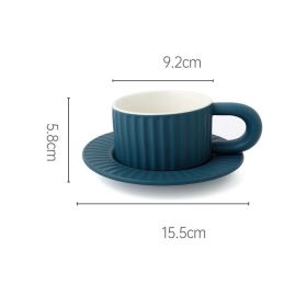 Home Fashion Simple Solid Color Ceramic Mug Set (Color: Dark Blue)